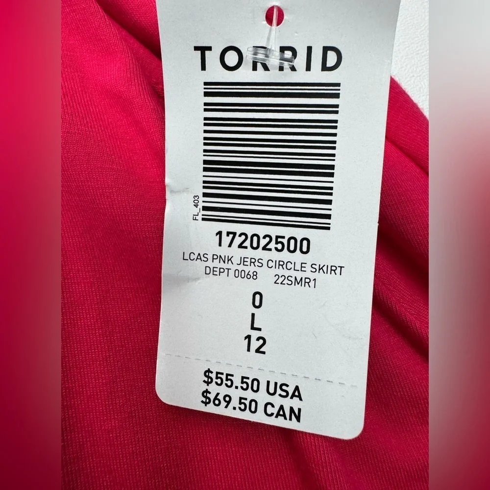 NWT Torrid Super Soft Hot Pink Jersey Circle Skirt Size 12